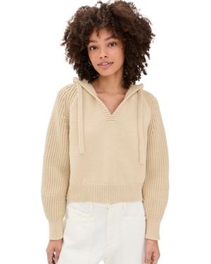 Madewell V Neck Tape Yarn Hoodie - Natural