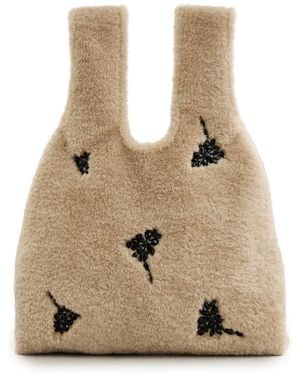 Simone Rocha Faux Fur Shopper Bag - Natural