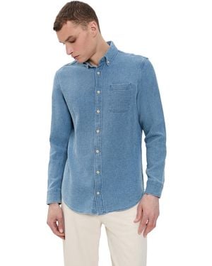 Taylor Stitch The Jack Cotton Waffle Shirt - Blue
