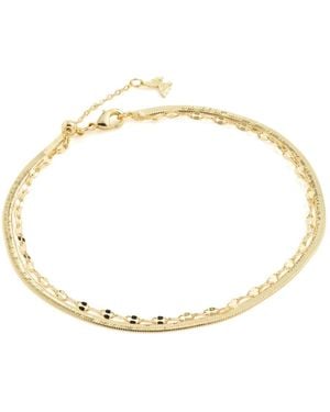 By Adina Eden Double Strand Multi Chain Anklet - Metallic