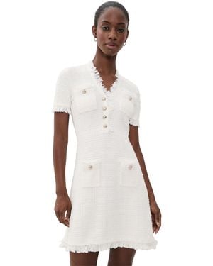 Self-Portrait Textured Knit Mini Dress - White