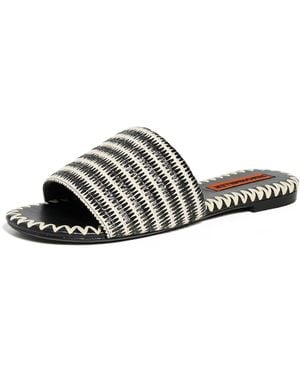 Simon Miller Stripe Raffia Salerno Sandals - Black