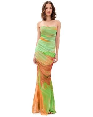 retroféte Isadore Mesh Maxi Dress - Green