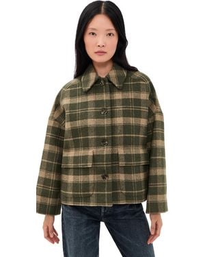 Barbour Myla Checked Wool Coat - Green