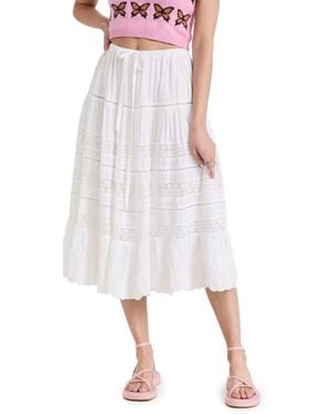 LoveShackFancy Donna Skirt - White