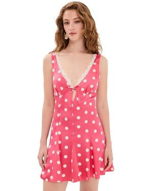 For Love & Lemons Lillian Mini Dress - Red