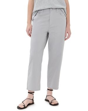 Tibi Garment Dyed Silky Cotton Cropped Slouchy Cargo Jeans - Gray