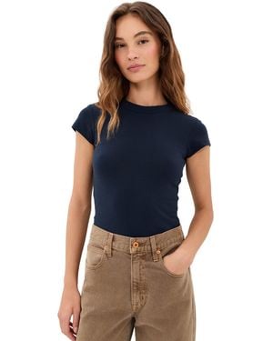 GOOD AMERICAN The Cap Sleeve Tee - Blue
