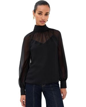 Veronica Beard Alyssa Silk Blouse - Black
