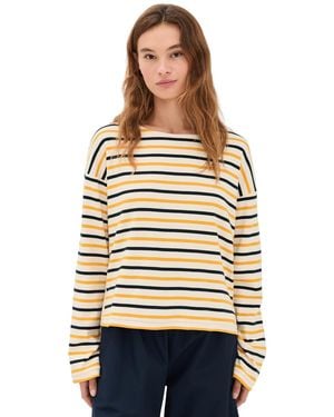 La Ligne Long Sleeve Breton Tee - Black
