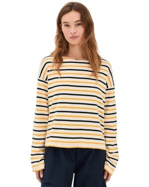 La Ligne Breton Multi Stripe Crew Tee - Black