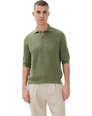 De Bonne Facture Honeycomb Knitted Polo - Green