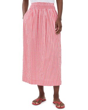 Splendid Gigi Gingham Midi Skirt - Pink