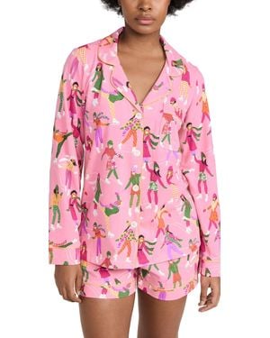 Bedhead PJs Long Sleeve Shorty Knit Pj Set - Pink