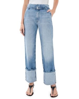 Brandon Maxwell The Alexa Cuffed Jean With Combo Waistband - Blue