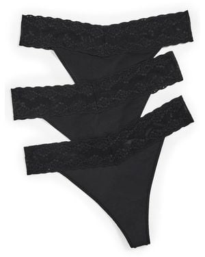 Natori Bliss Perfection Classic Thong 3 Pack - Black