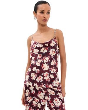 Rabanne Silk Floral Top - Red