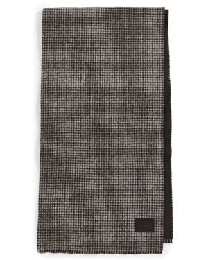 Vince Double Face Houndstooth Scarf - Gray