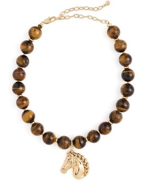 Ettika Stallion Beaded Necklace Tiger's Eye - Multicolor