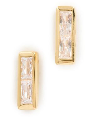 Gwen Beloti Stacked Cz Drop Stud Earrings - White