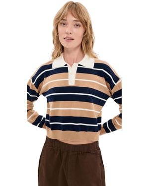Le Bos Zadie Cropped Polo - Blue