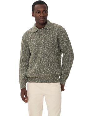 Far Afield Kier Ribbed Knit Polo - Green