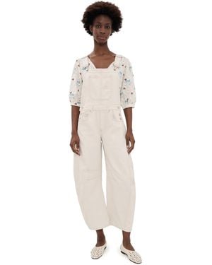 Free People Good Luck Overalls - White