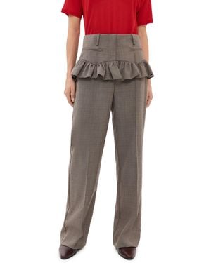 Ganni Wool Blend Melange Suiting Skirt Pants - Black