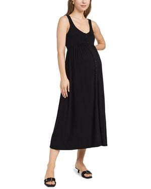 HATCH The Softest Rib Nursing Tank Dress - Black