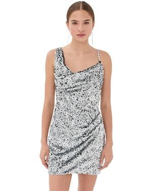 Area Crystal Strap Sequin Mini Dress - Black