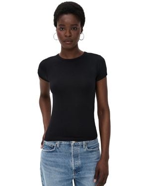 ÉTERNE Fitted Crewneck Short Sleeve T-Shirt - Black