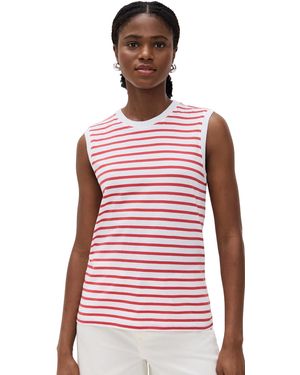 ATM Stripe Classic Jersey Sleeveless Boy Tee - Red