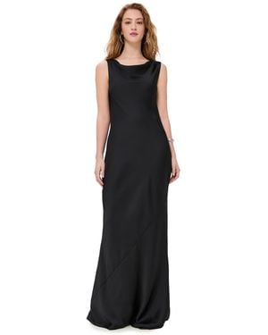 Norma Kamali Sleeveless Low Back Drape Gown - Black