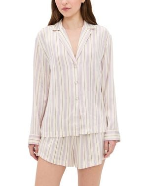Lunya Washable Silk Button Up Short Set - Multicolour