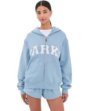 PARKE Zip-Up Varsity Hoodie - Blue