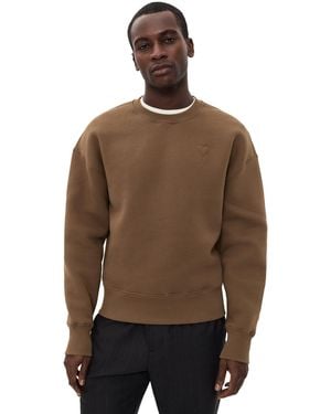 Ami Paris Embossed De Coeur Sweatshirt - Brown
