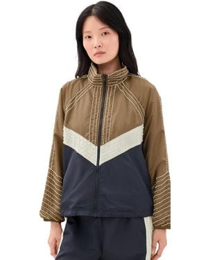 Sea Quinn Embroidered Beaded Windbreaker - Black