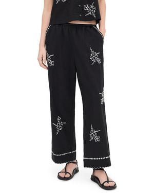 The Great The Weekend Hanky Embroidery Pants - Black