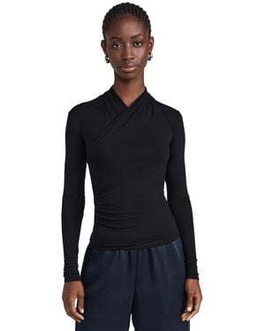 Vince Fixed Wrap Top - Black