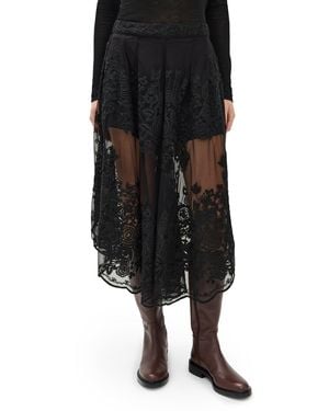 Sea Arielle Lace Flared Pants - Black