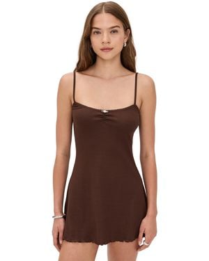 For Love & Lemons Elliana Slip Dress - Brown