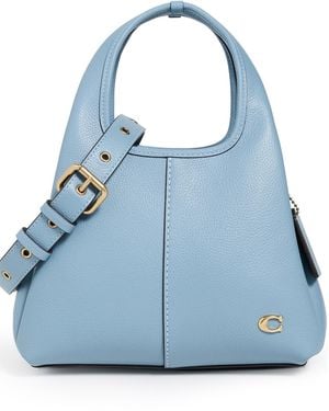 COACH Polished Pebble Leather Lana Shoulder Bag - Blue