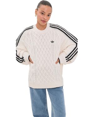 adidas Cable Knit Sweater - Natural