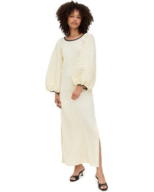 Arianne Elmy Smocked Smoking Dress - White