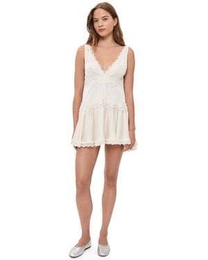 Free People This Groove Mini Slip Dress - Natural