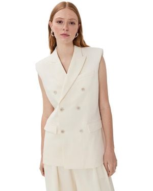 Wardrobe NYC Closet. Nyc Double Breasted Vest - Natural