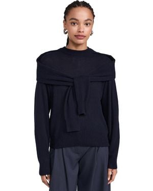 NAADAM Featherweight Cashmere Layered Crewneck Sweater - Blue