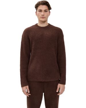 UGG Ryatt Lounge Rib Knit Crew Sweatshirt - Brown