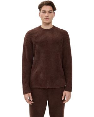 UGG Ryatt Lounge Rib Knit Crew Sweatshirt - Brown