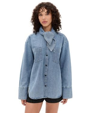 Closed Scarf Shirt - Blue